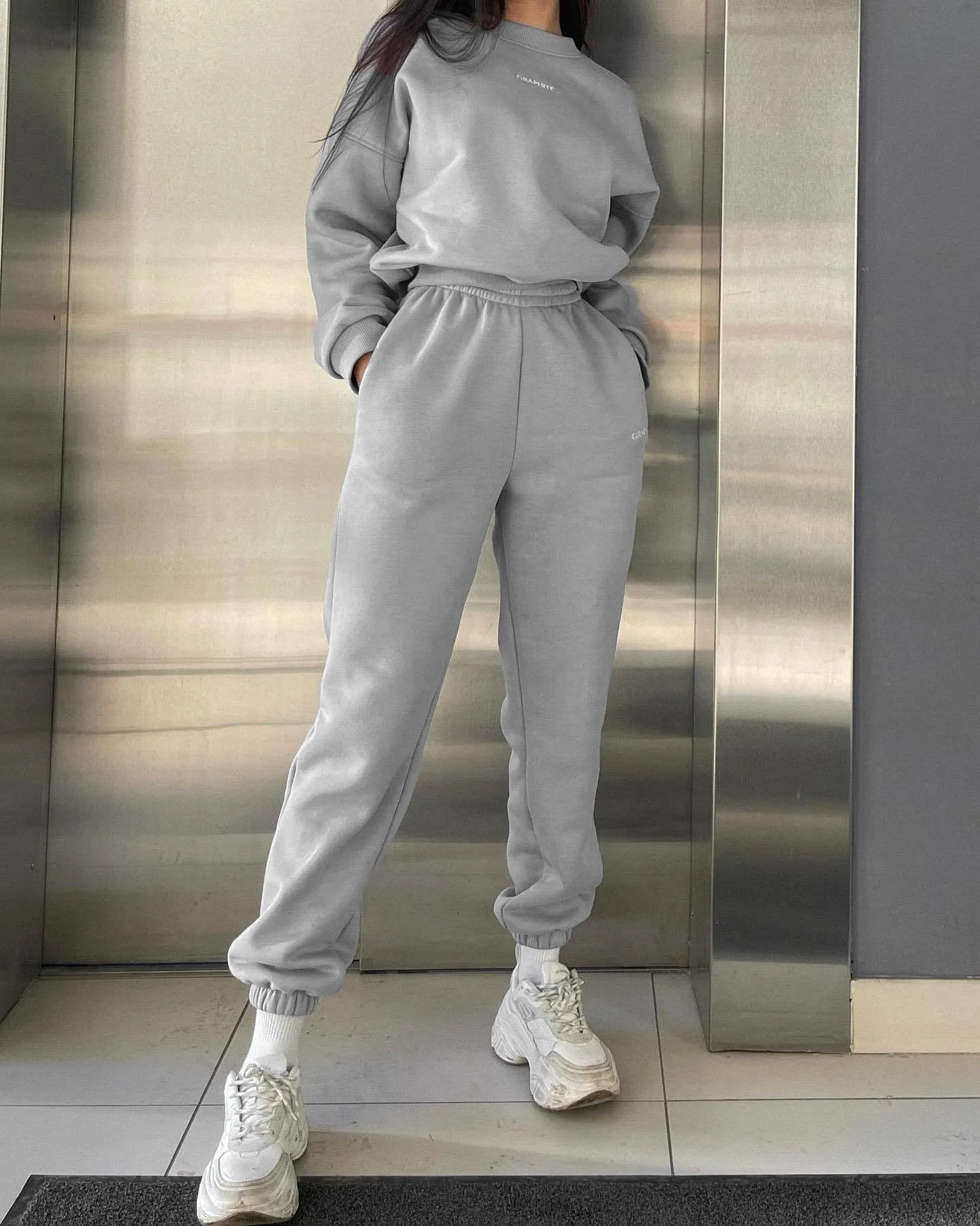 Minimalist Casual Hoodie and Jogger Pants Two-Piece Set