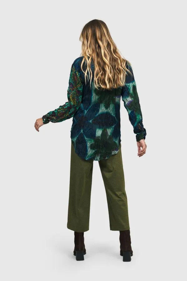 Mix Print Crinkle Shirt