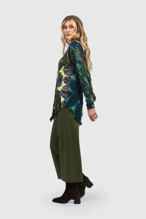 Mix Print Crinkle Shirt