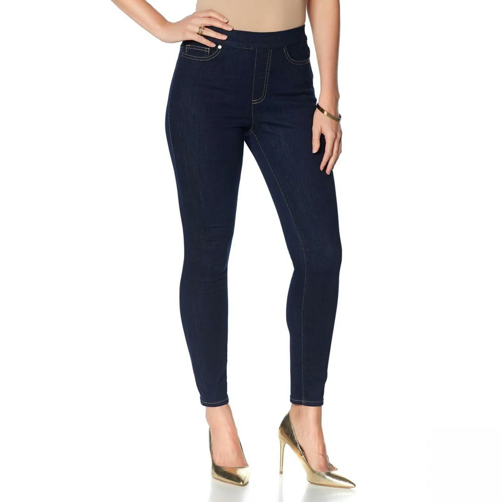 MOTTO Women's Stretch Denim Pull-On Jeggings Midnight Wash 10