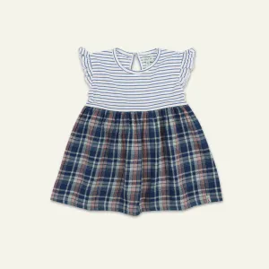 Multicoloured Check And Stripe Dress