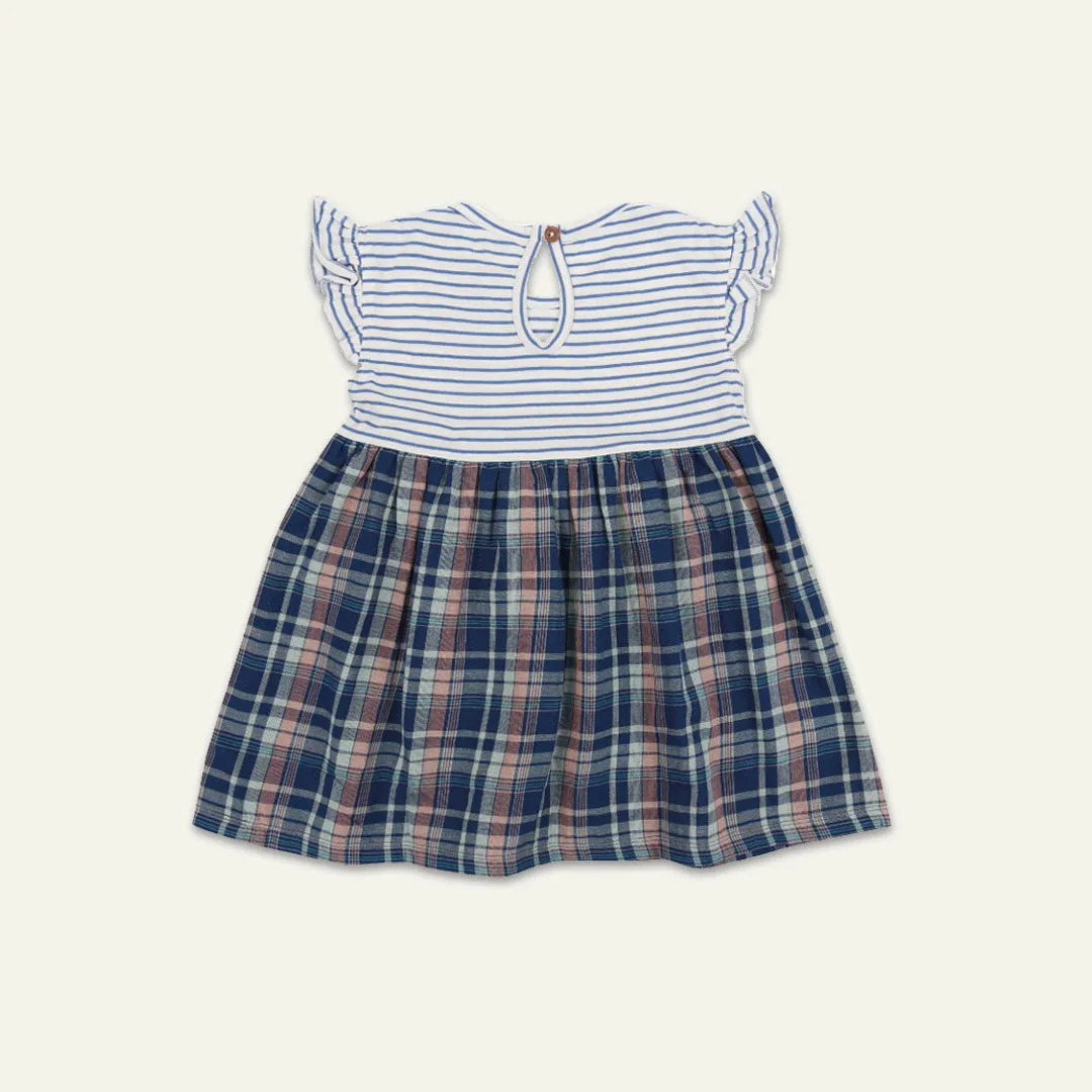 Multicoloured Check And Stripe Dress