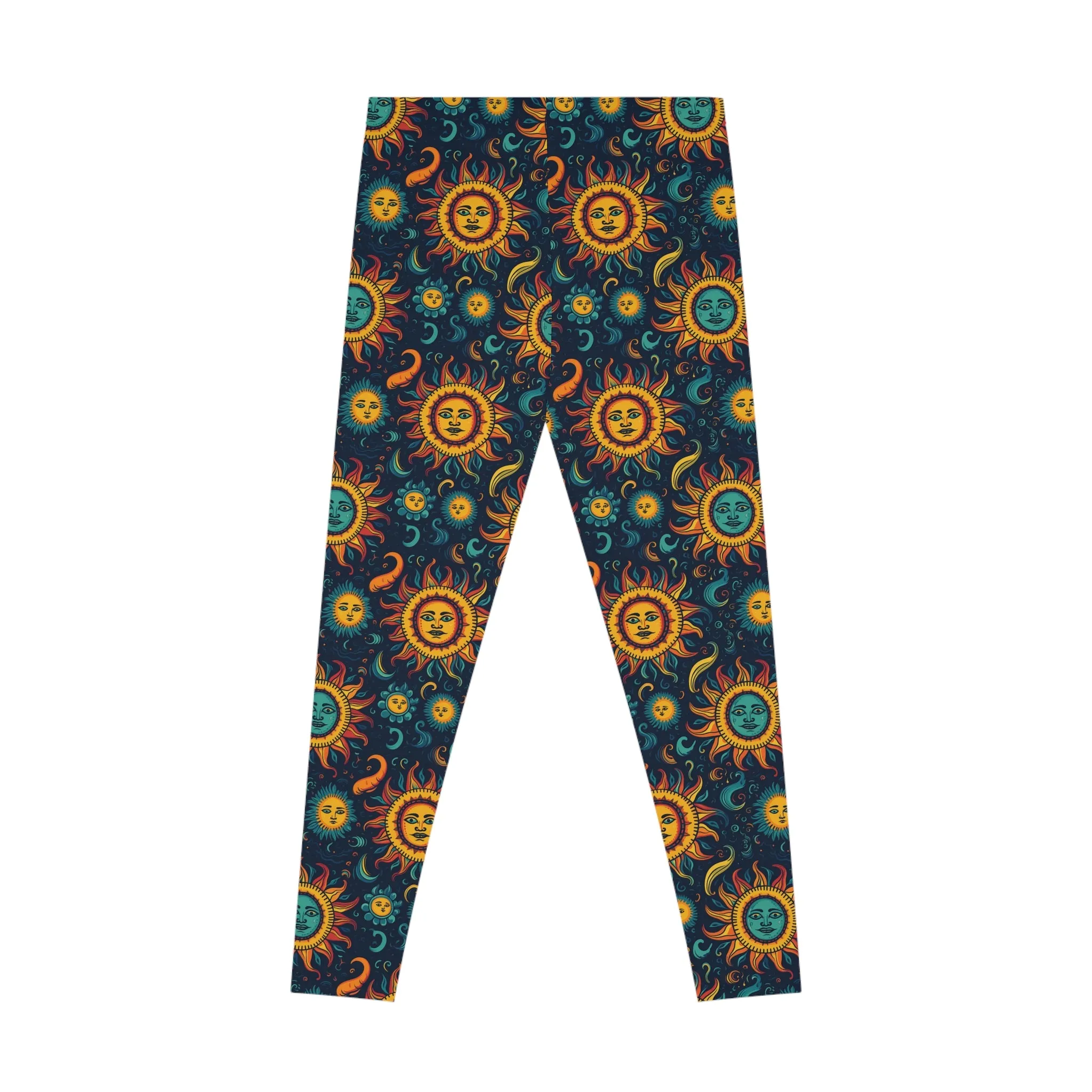 Mystic Sun & Moon Stretchy Leggings - Cosmic Yoga Pants for Freedom and Comfort