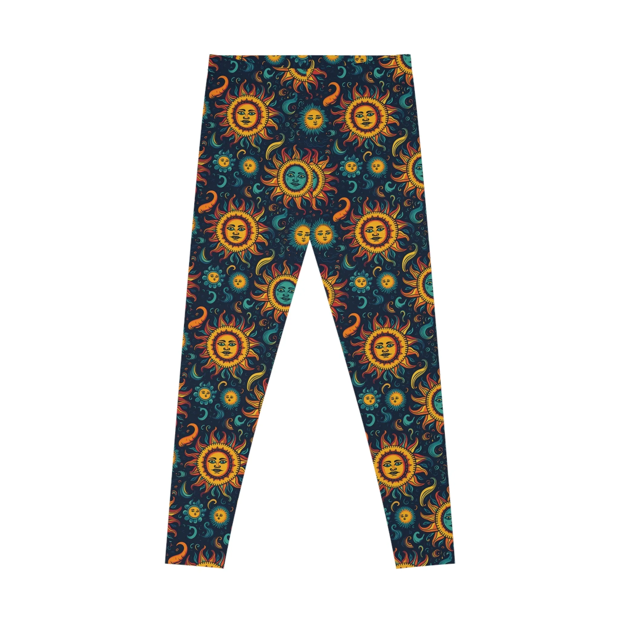 Mystic Sun & Moon Stretchy Leggings - Cosmic Yoga Pants for Freedom and Comfort