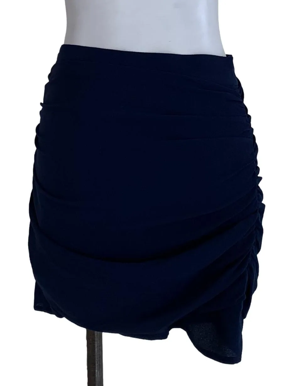 Navy Blue Plain Mini Skirt