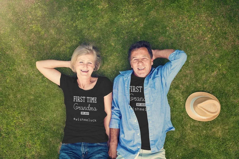 New Grandparents Gift Grandma and Grandpa Matching Shirts