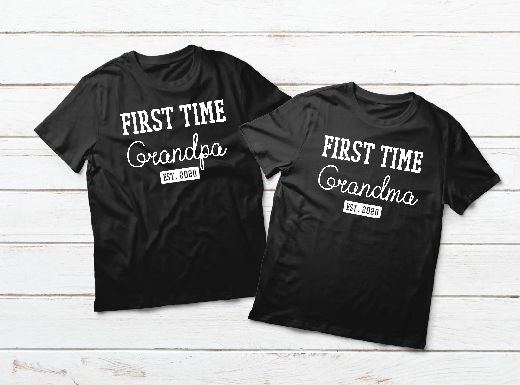 New Grandparents Gift Grandma and Grandpa Matching Shirts