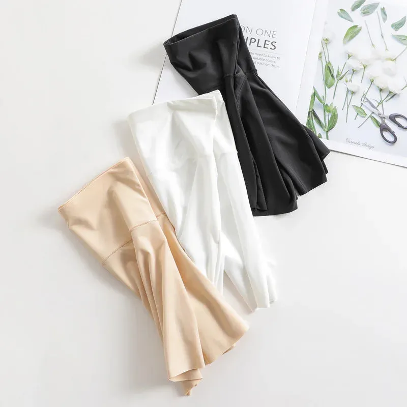 New Women's Summer Ice Silk Seamless Safety Pants - Anti-glare, Thin Cotton Crotch, No Curling Boxer Panties