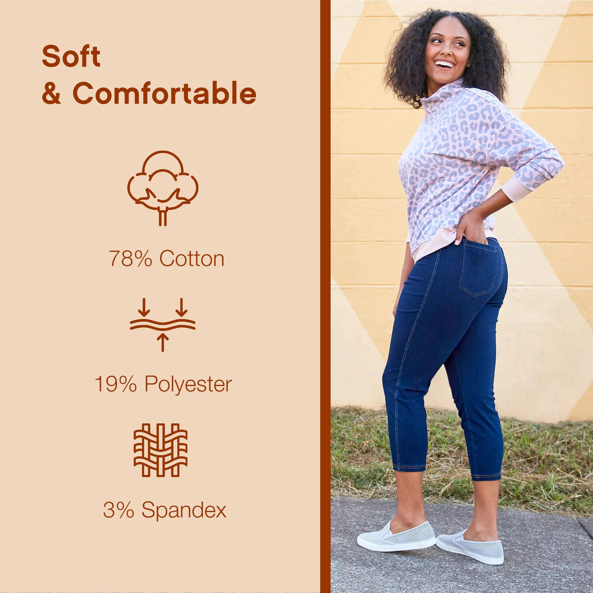 No nonsense Women's Stretch Denim Legging, Dark Denim