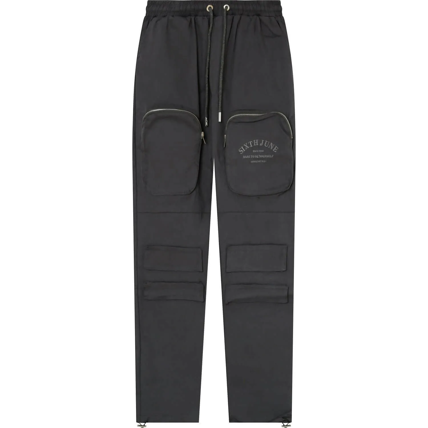 Nohavice Sixth June Dare Pants W/ Embroideries Dark Grey