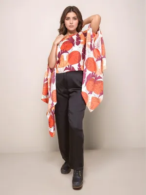 Off White Floral Prints Relaxed Fit Top