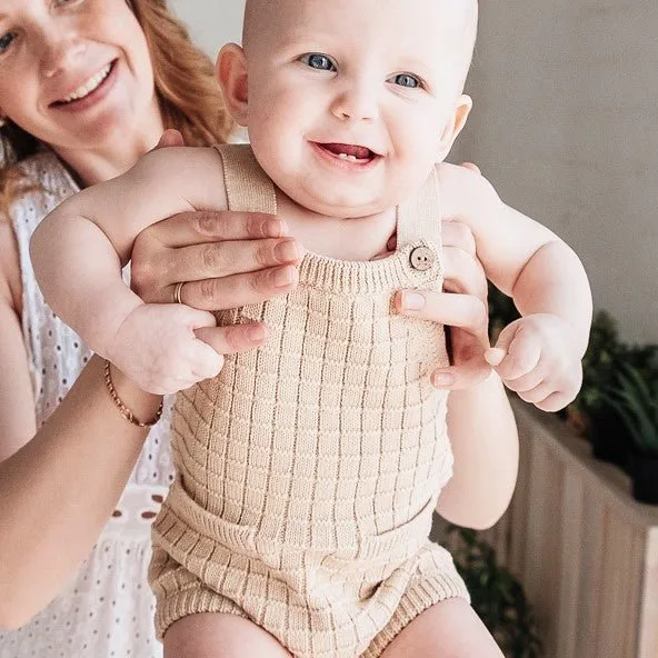Organic Cable Knit Baby Onesies | Knitted Sweater Bodysuits