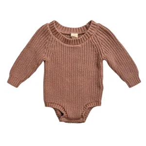 Organic Cotton Knit Bodysuit, 0-3m // Little Navy