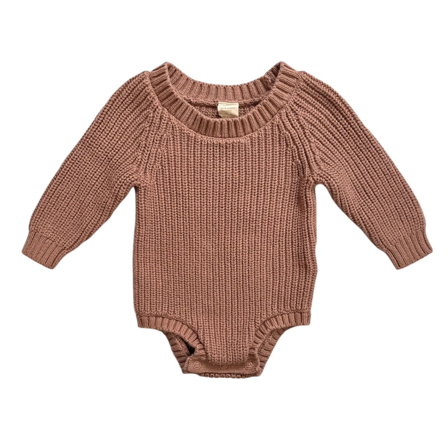 Organic Cotton Knit Bodysuit, 0-3m // Little Navy