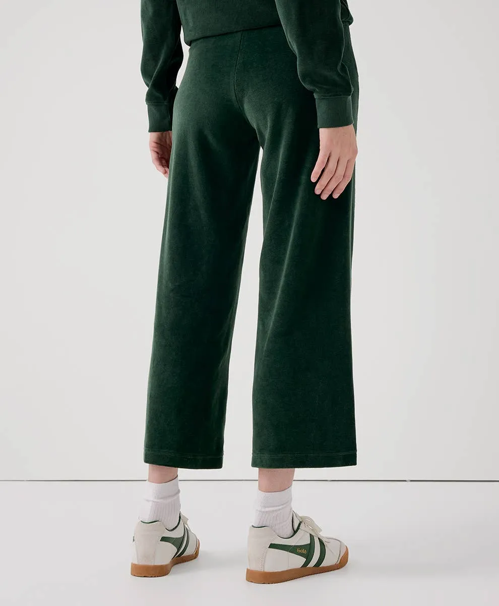 Organic Cotton Velour Wide Leg Crop Pant
