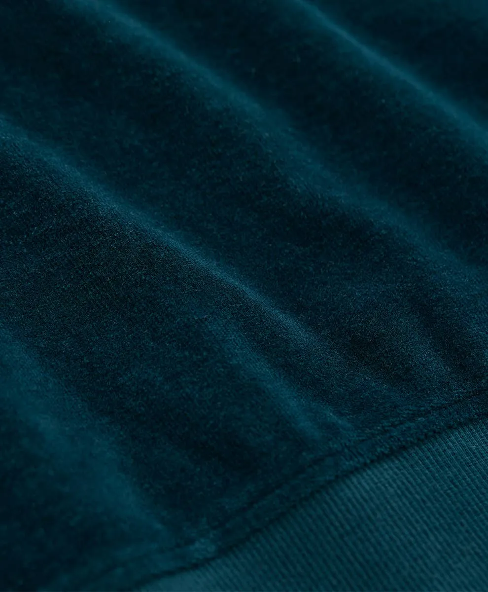 Organic Cotton Velour Wide Leg Crop Pant