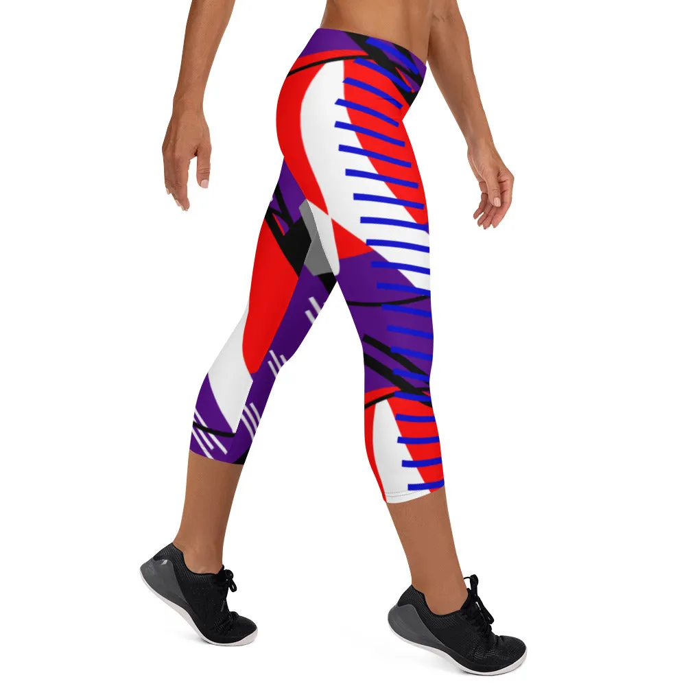 Origen Destination |On-Arrival Point of Origen Symbol-inspired Purple/Multi-color Capri Leggings