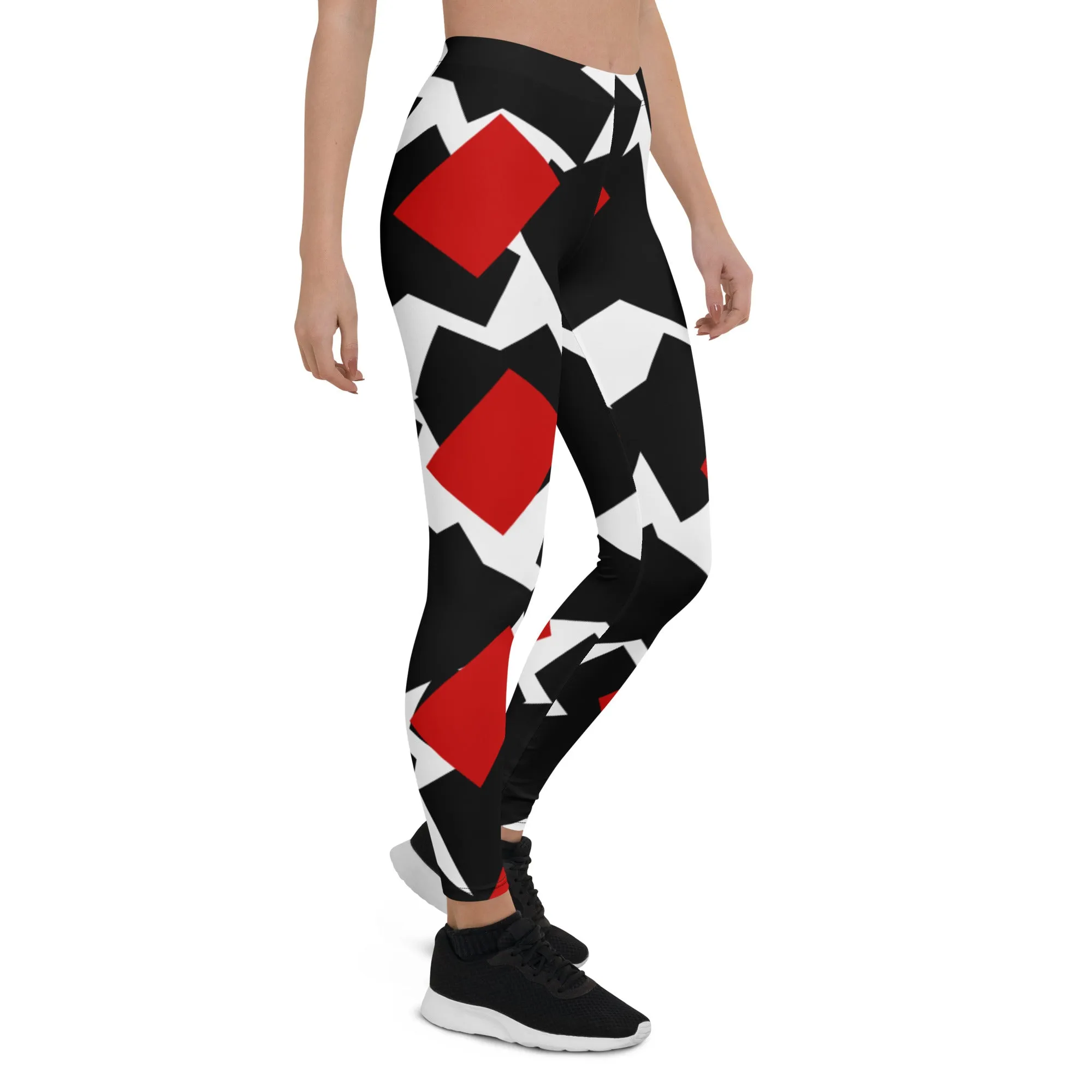 Origen Destination |On-Arrival Point of Origen Symbol-inspired Red/Black/White Leggings