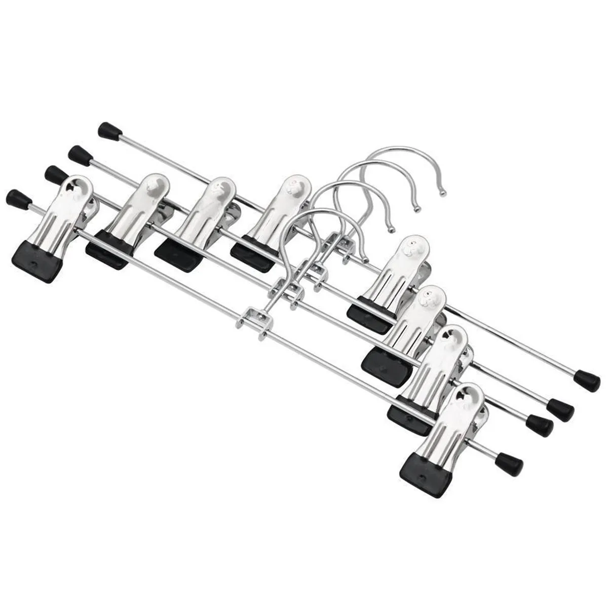 OUNONA Stainless Steel Clothes Drying Hanger with Clips Pants Drying Rack 20pcs