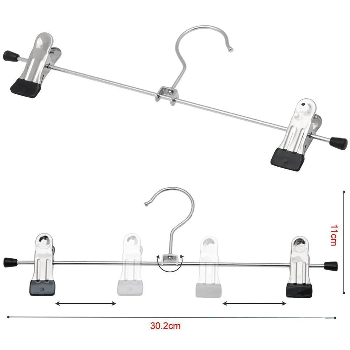 OUNONA Stainless Steel Clothes Drying Hanger with Clips Pants Drying Rack 20pcs