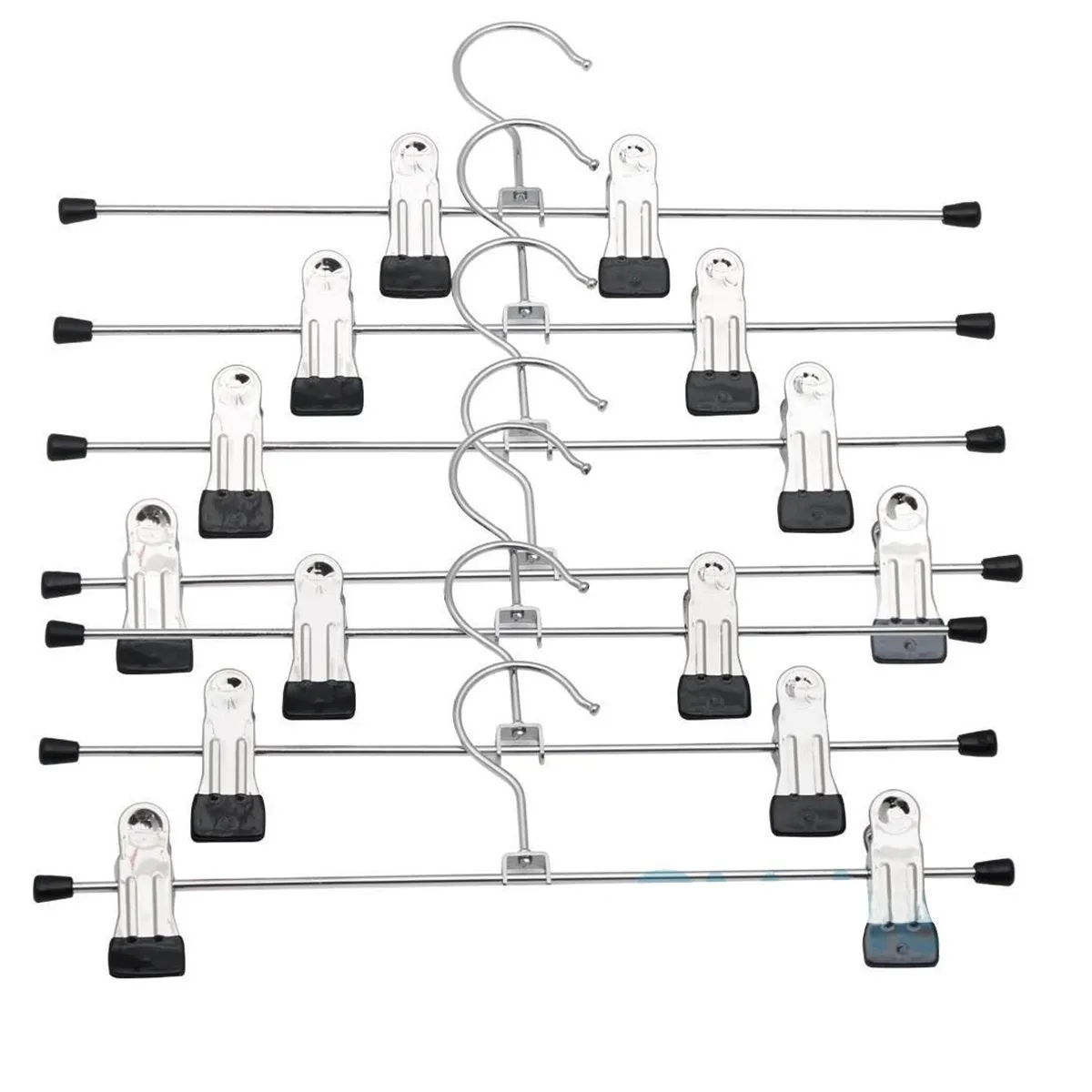 OUNONA Stainless Steel Clothes Drying Hanger with Clips Pants Drying Rack 20pcs