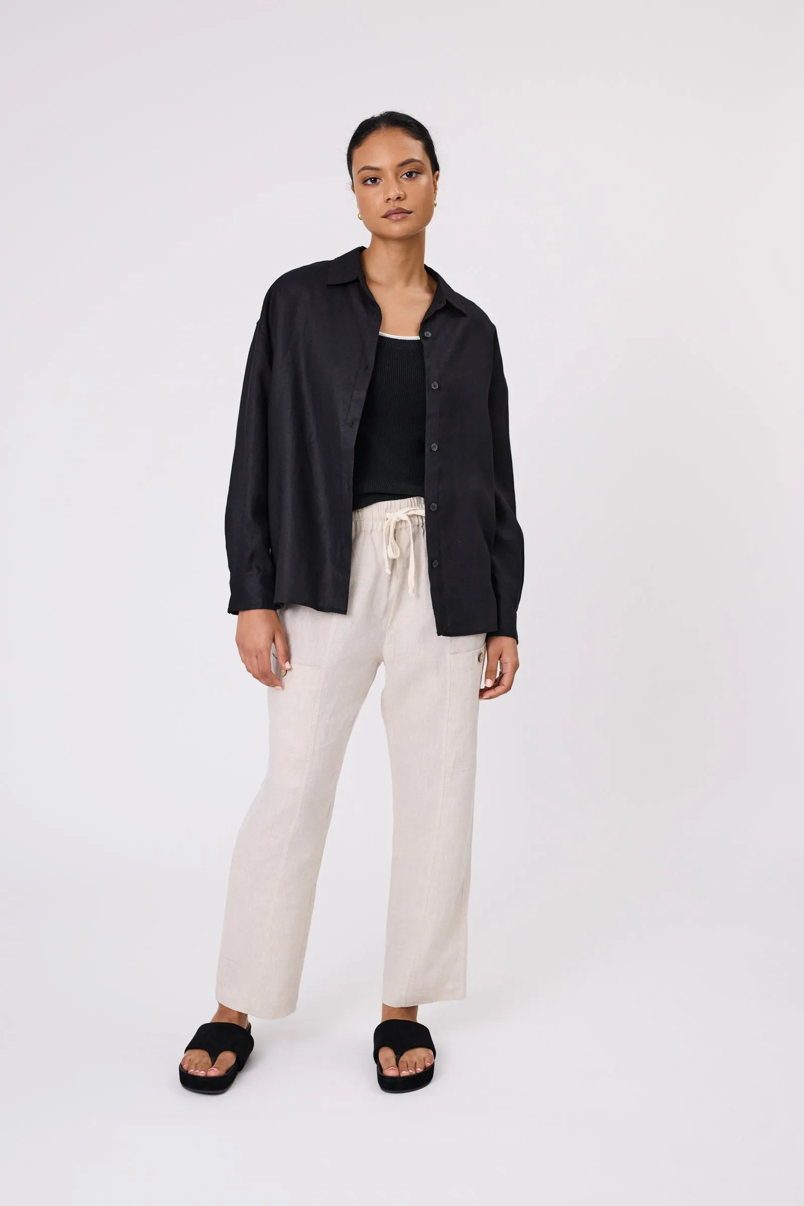 Paradise Linen Pant - Natural
