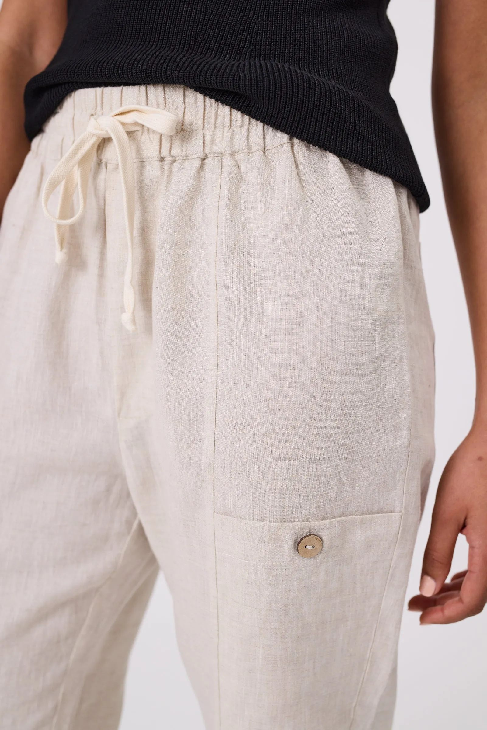 Paradise Linen Pant - Natural