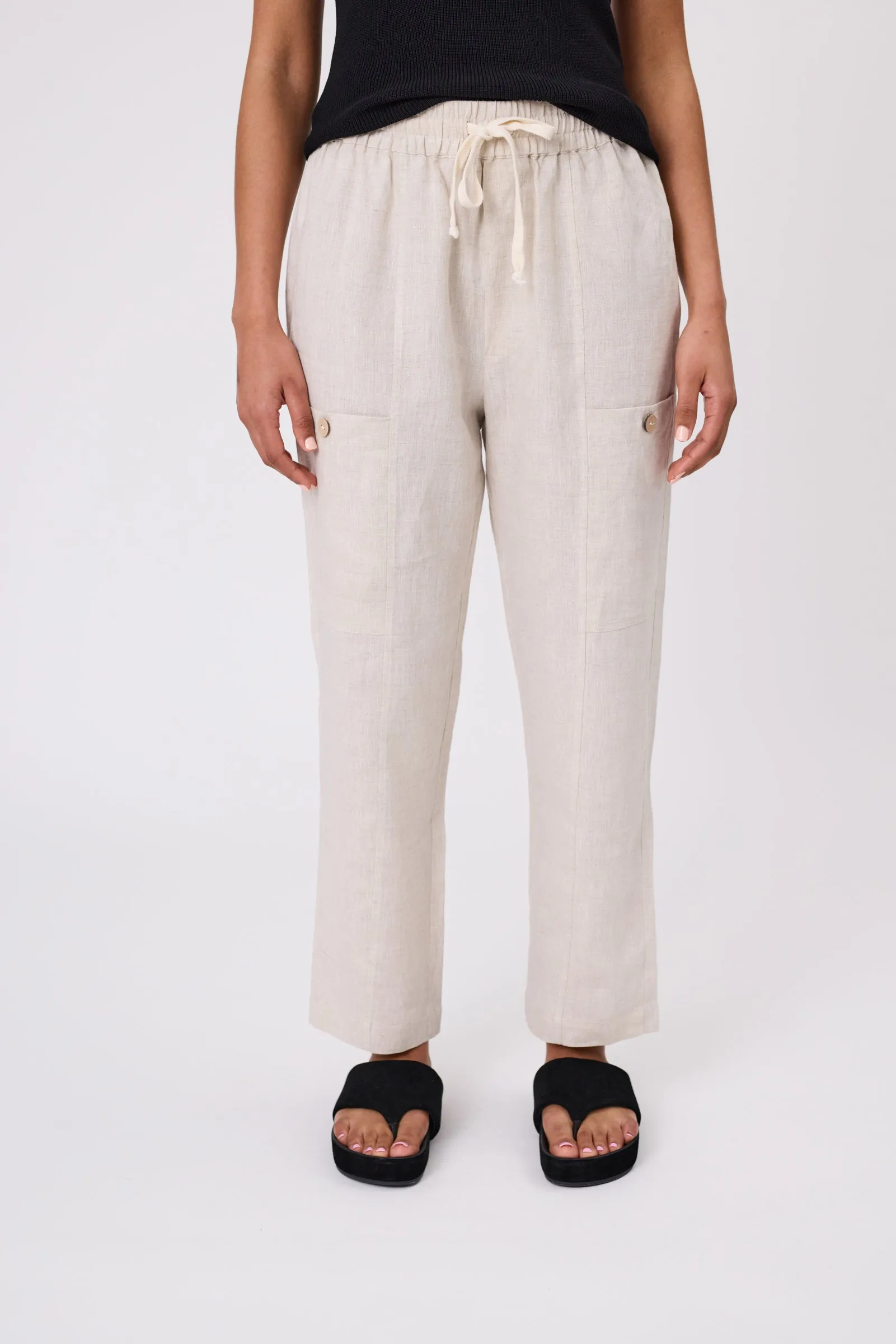 Paradise Linen Pant - Natural