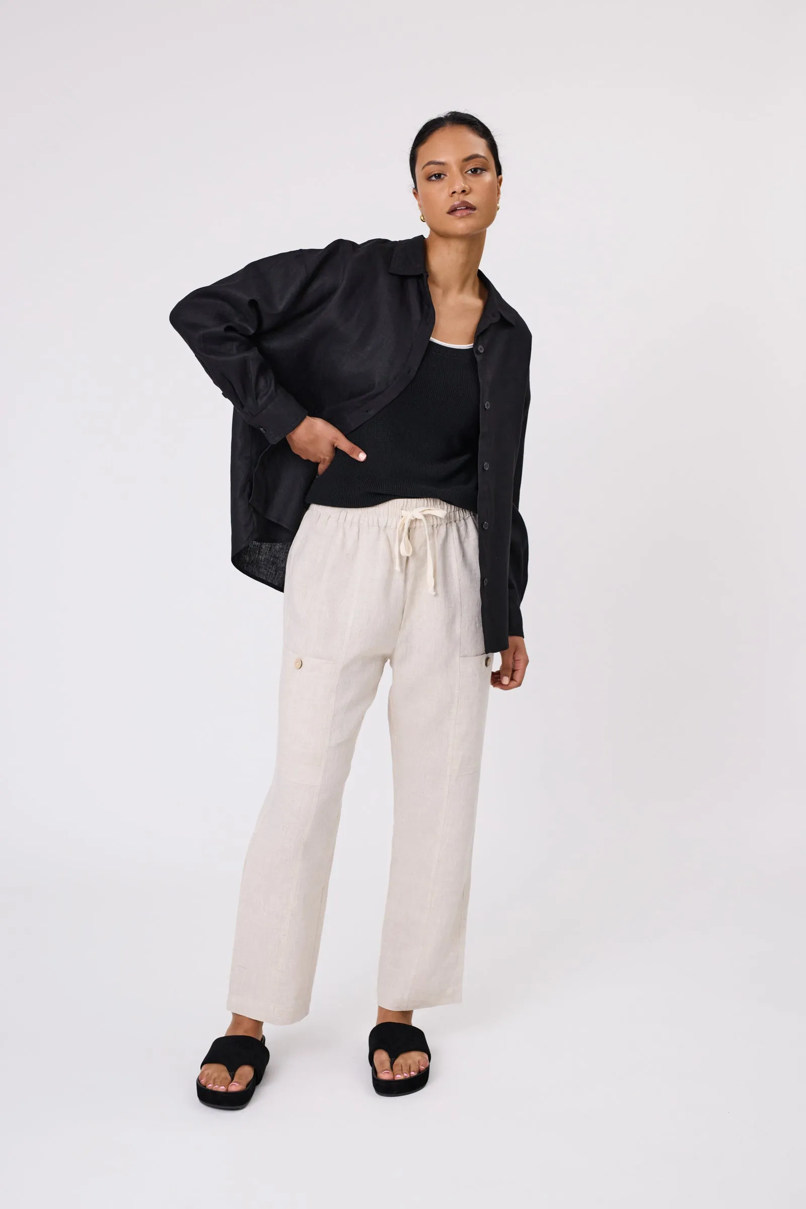 Paradise Linen Pant - Natural