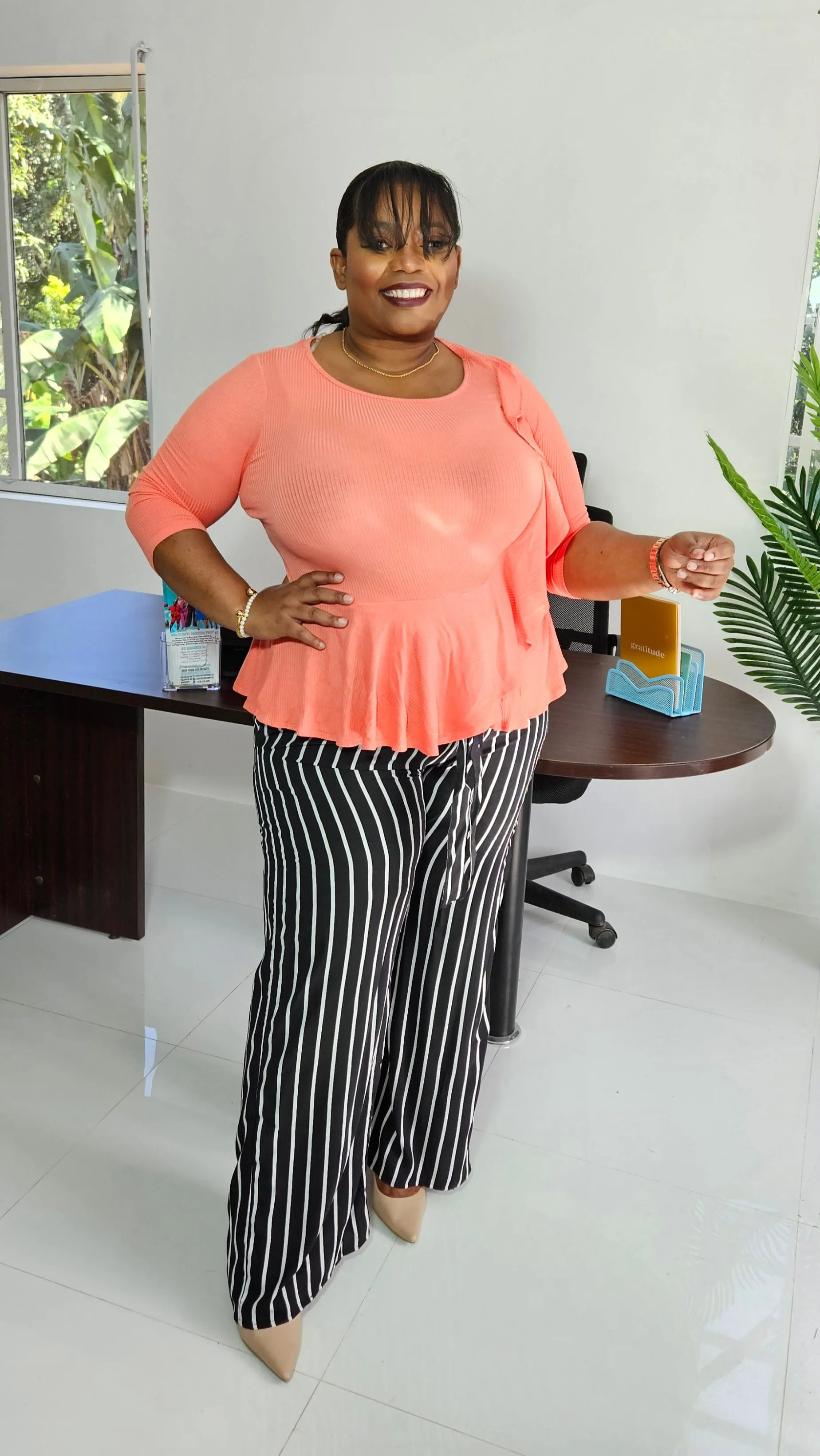 Peach Peplum Top