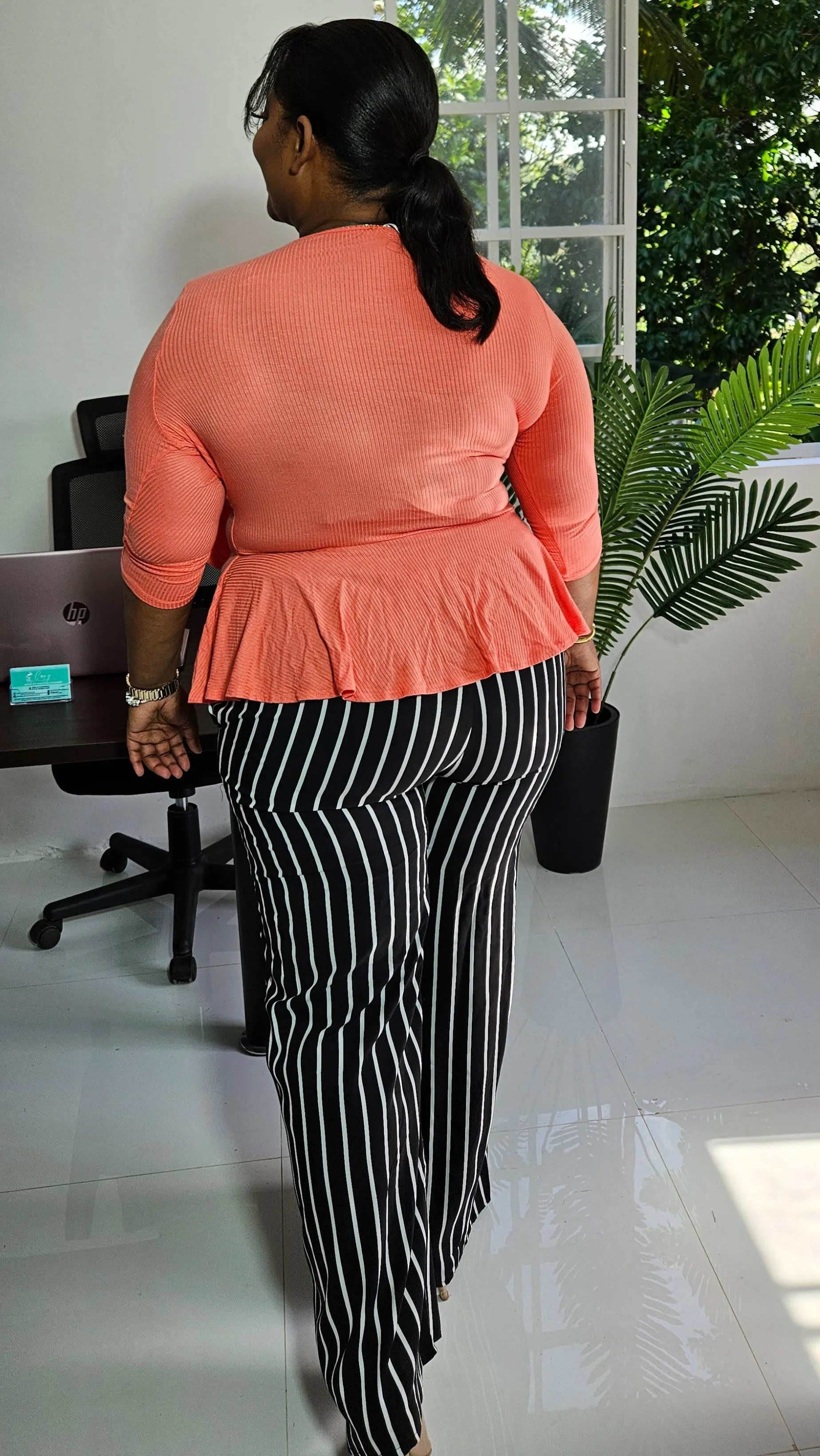 Peach Peplum Top