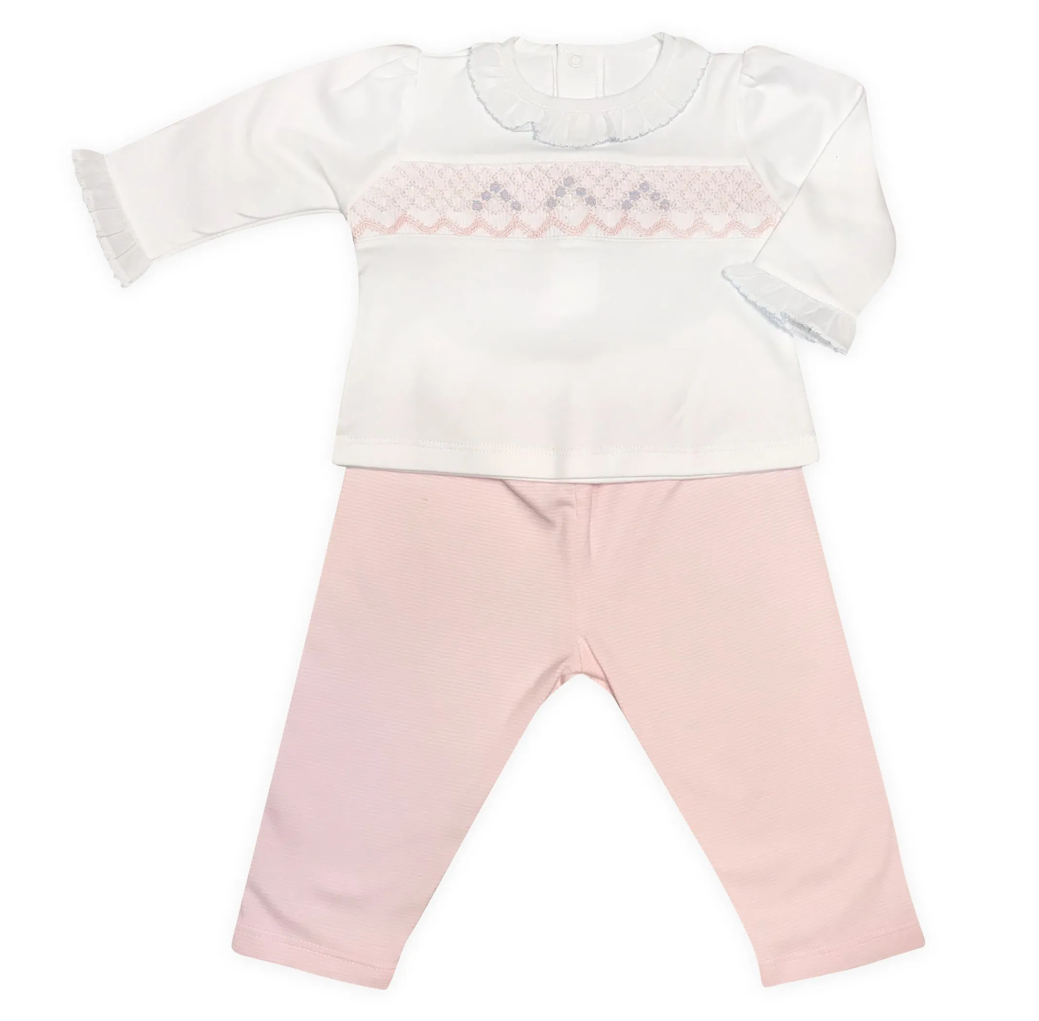 Pink and Blue Baby Girl's Shirt and Pants Set