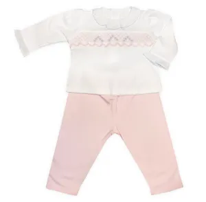 Pink and Blue Baby Girl's Shirt and Pants Set
