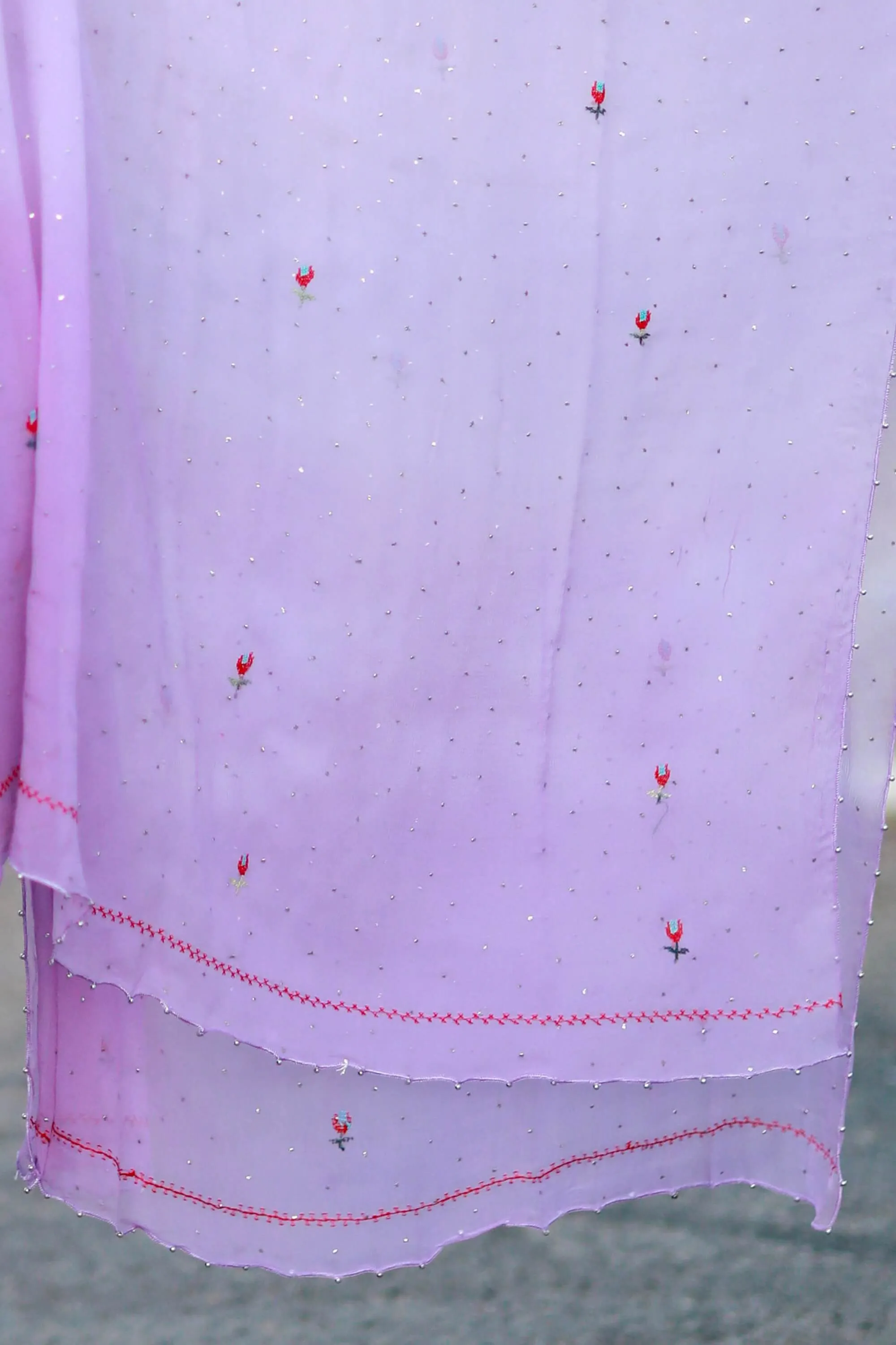 Pink Chiffon Suit-Salwar Kameez with Silk Lining