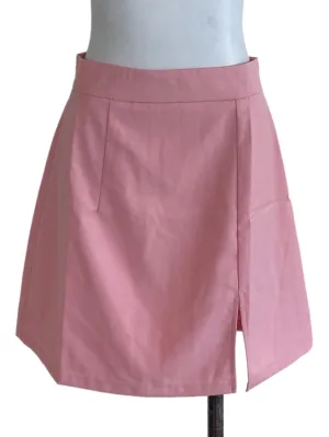 Pink Plain Short Skirt