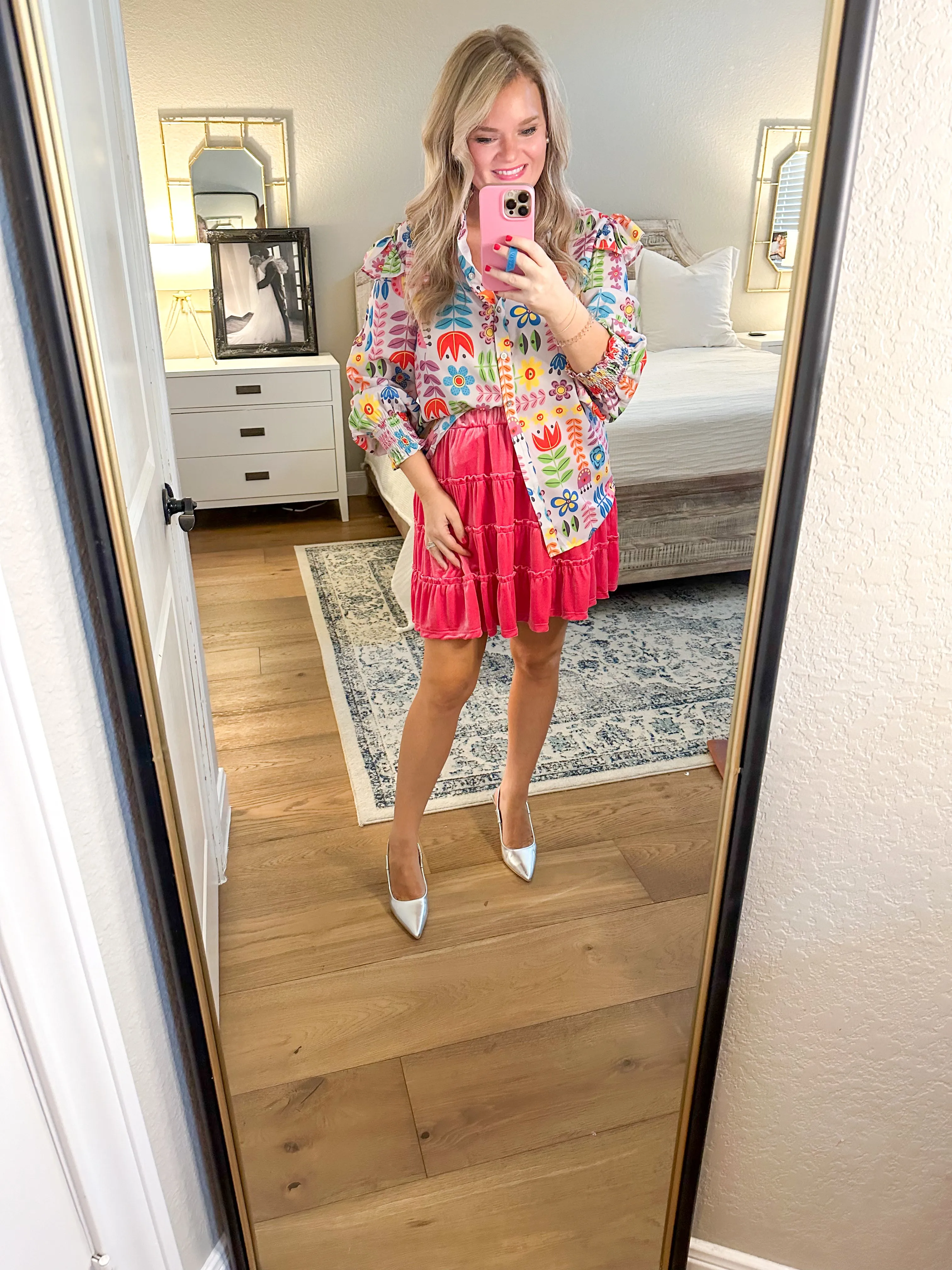 Pink Velvet Skirt
