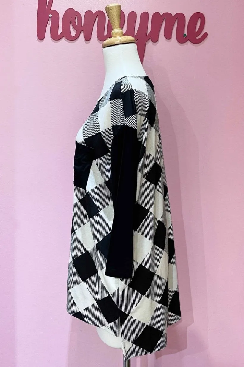 Plaid Top With Pocket | 2 colors