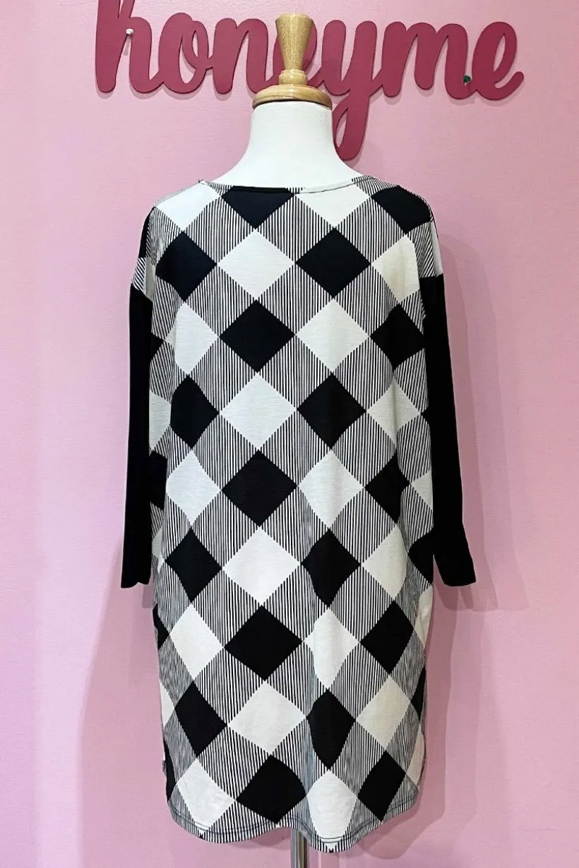 Plaid Top With Pocket | 2 colors