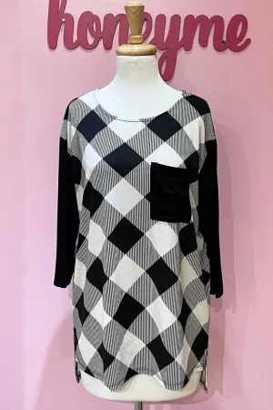 Plaid Top With Pocket | 2 colors
