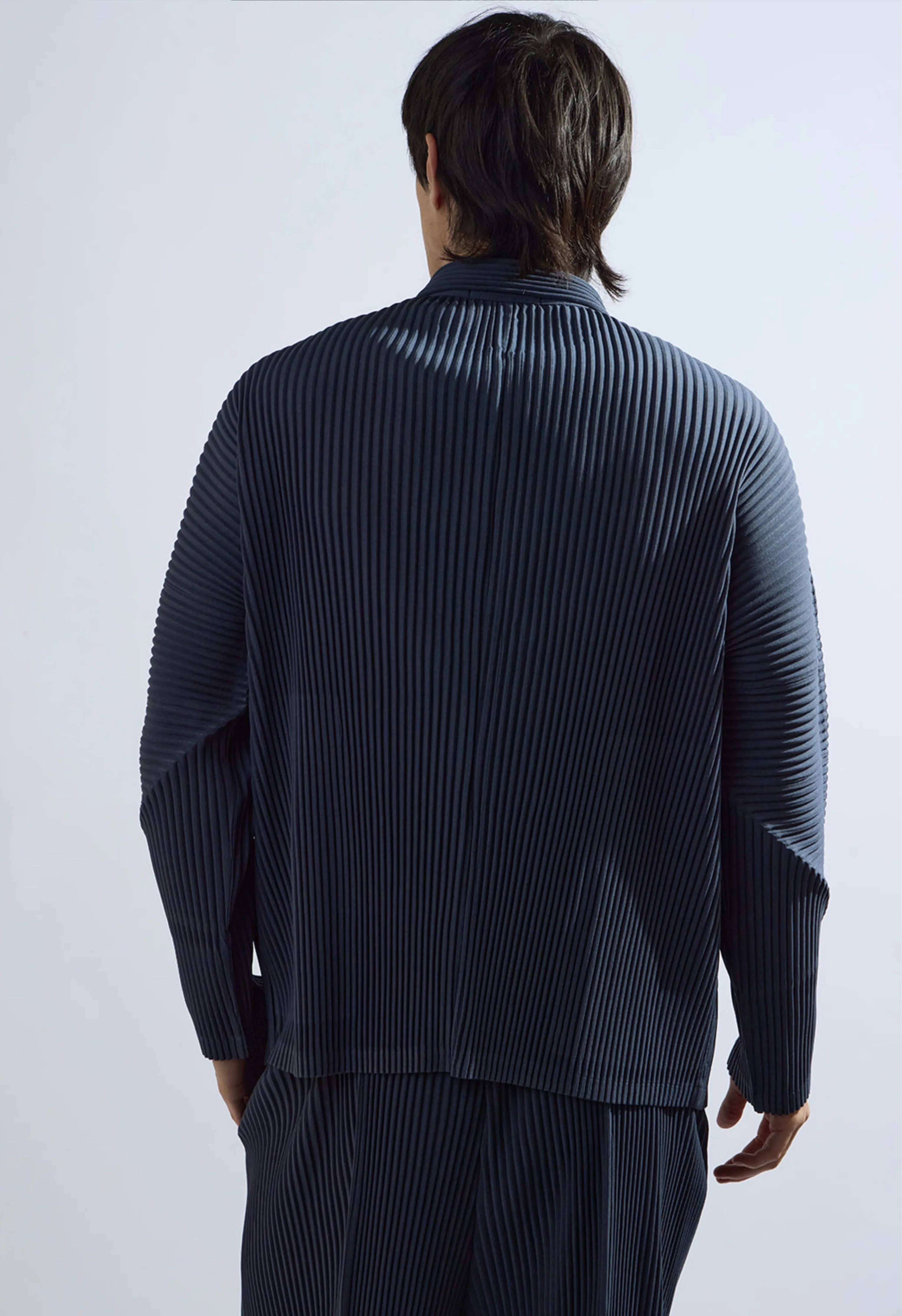 Pleated Long Sleeve in Navy