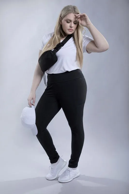 Plus Everyday Cotton Leggings with Pockets – Stretchy, Full-Length Fit