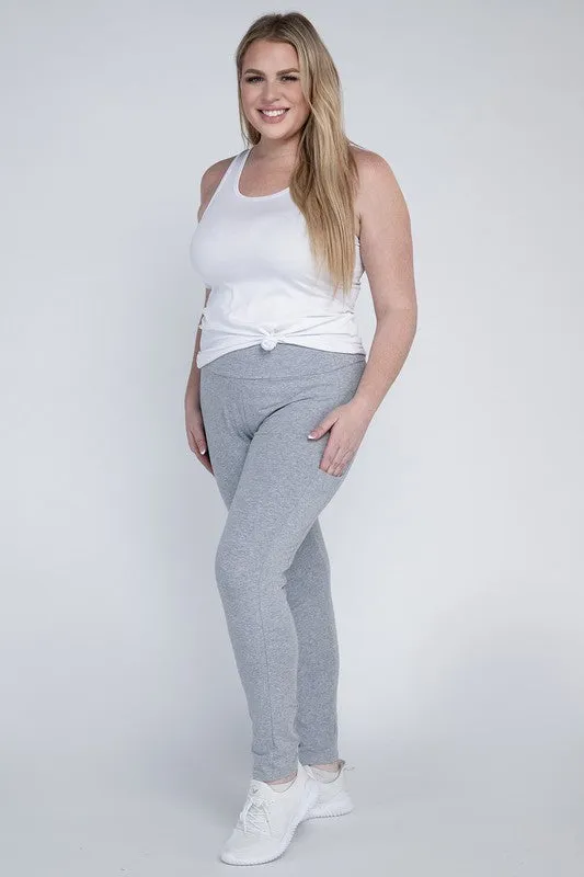 Plus Everyday Cotton Leggings with Pockets – Stretchy, Full-Length Fit