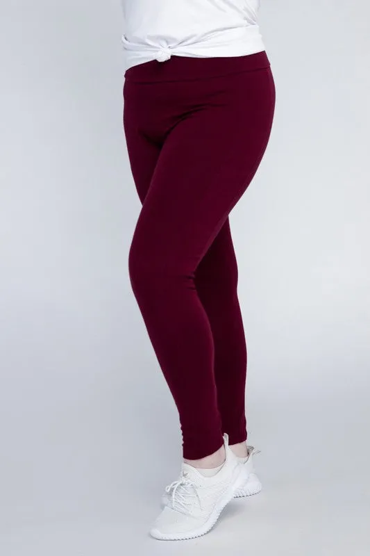 Plus Everyday Cotton Leggings with Pockets – Stretchy, Full-Length Fit