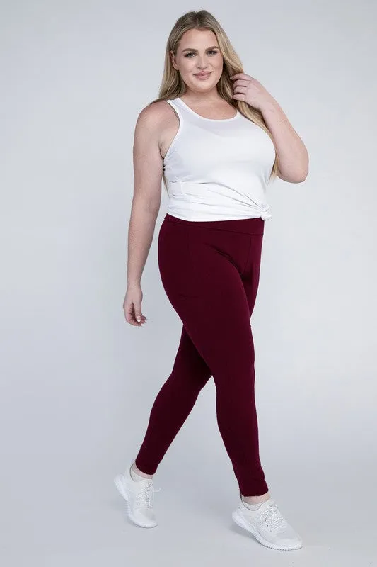 Plus Everyday Cotton Leggings with Pockets – Stretchy, Full-Length Fit