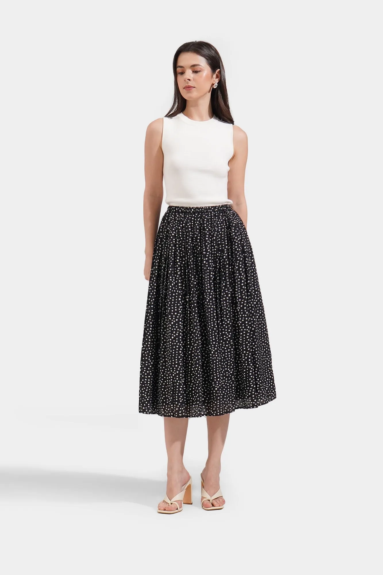 Polka Midi Skirt