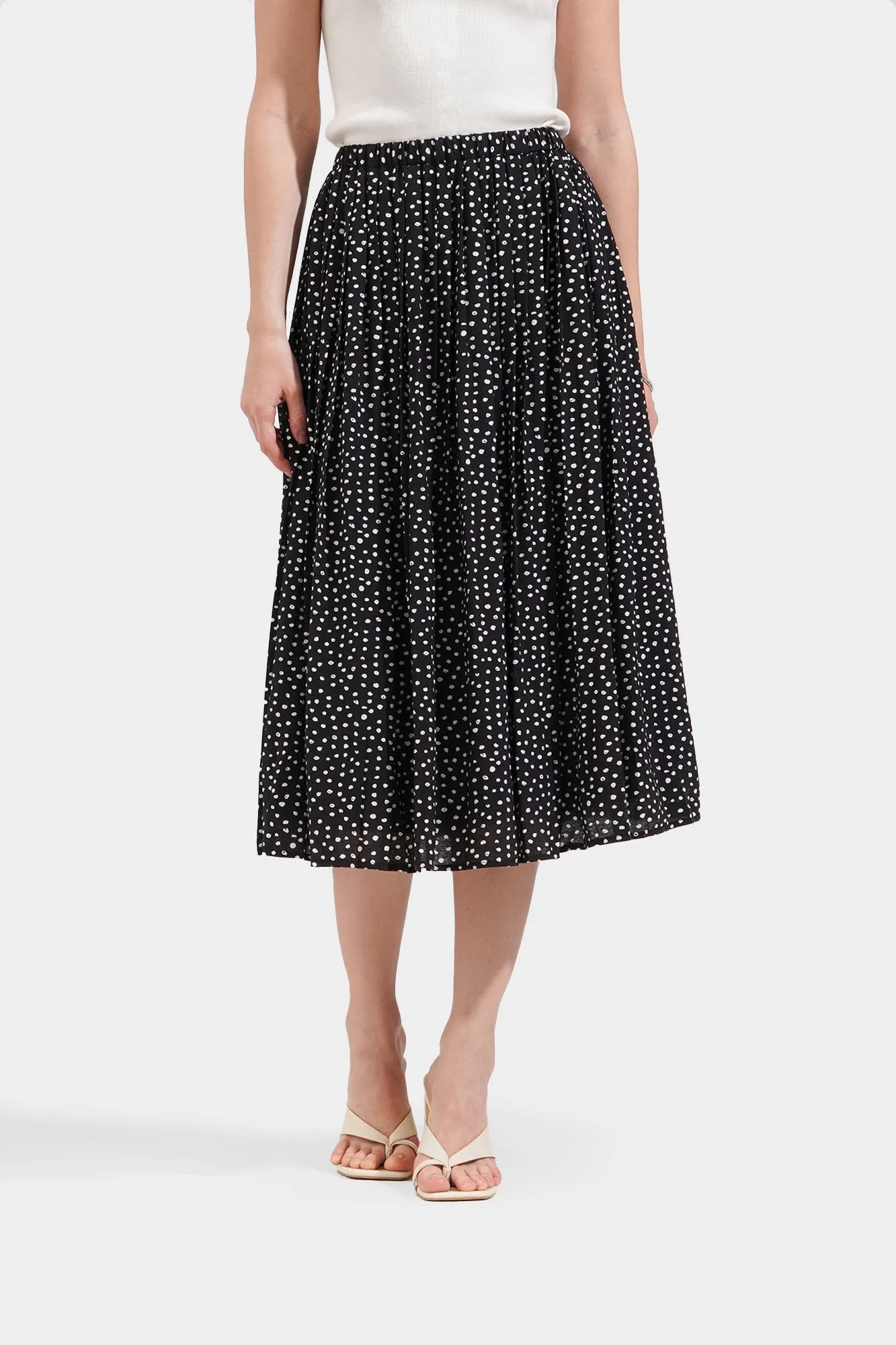 Polka Midi Skirt