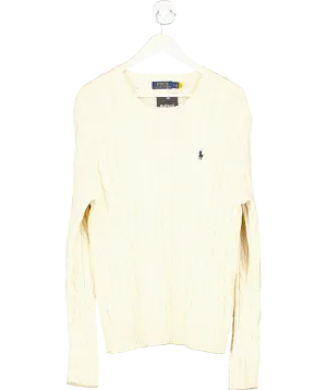 Polo Ralph Lauren Cream Cable Knit Cotton Jumper UK M