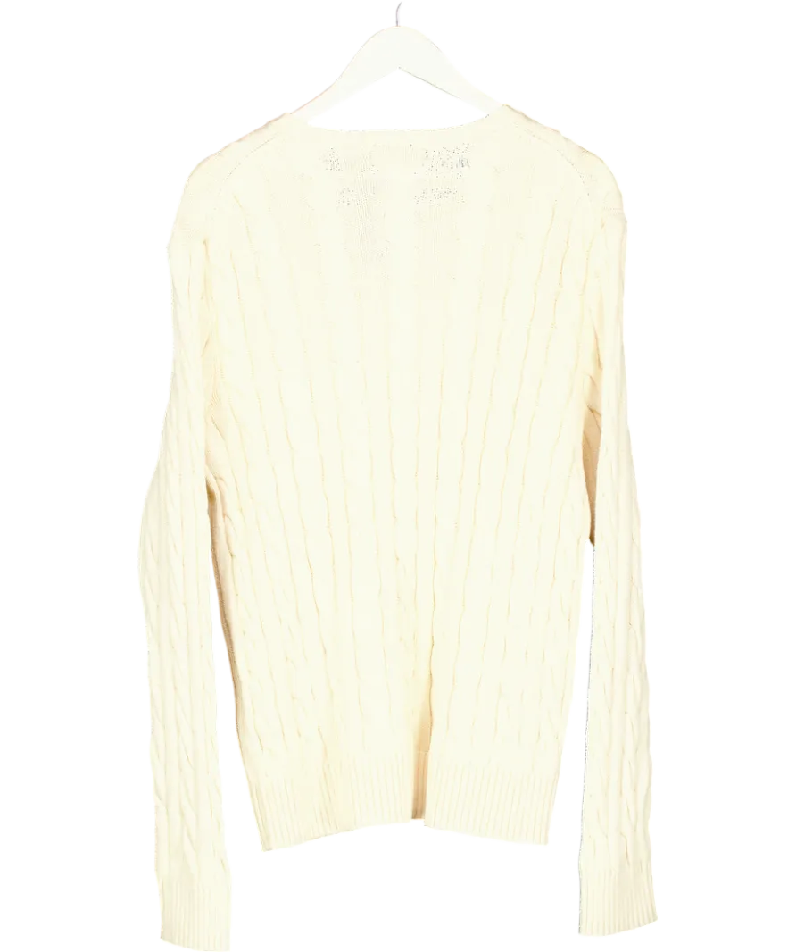 Polo Ralph Lauren Cream Cable Knit Cotton Jumper UK M