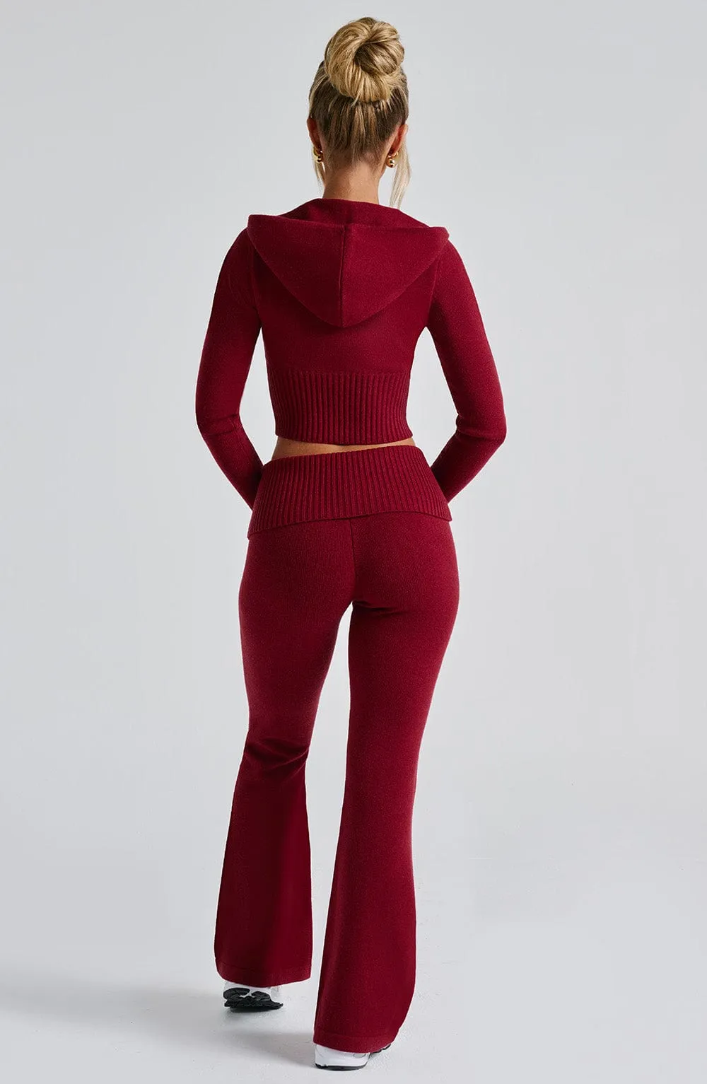 Portia Knit Hoodie - Red