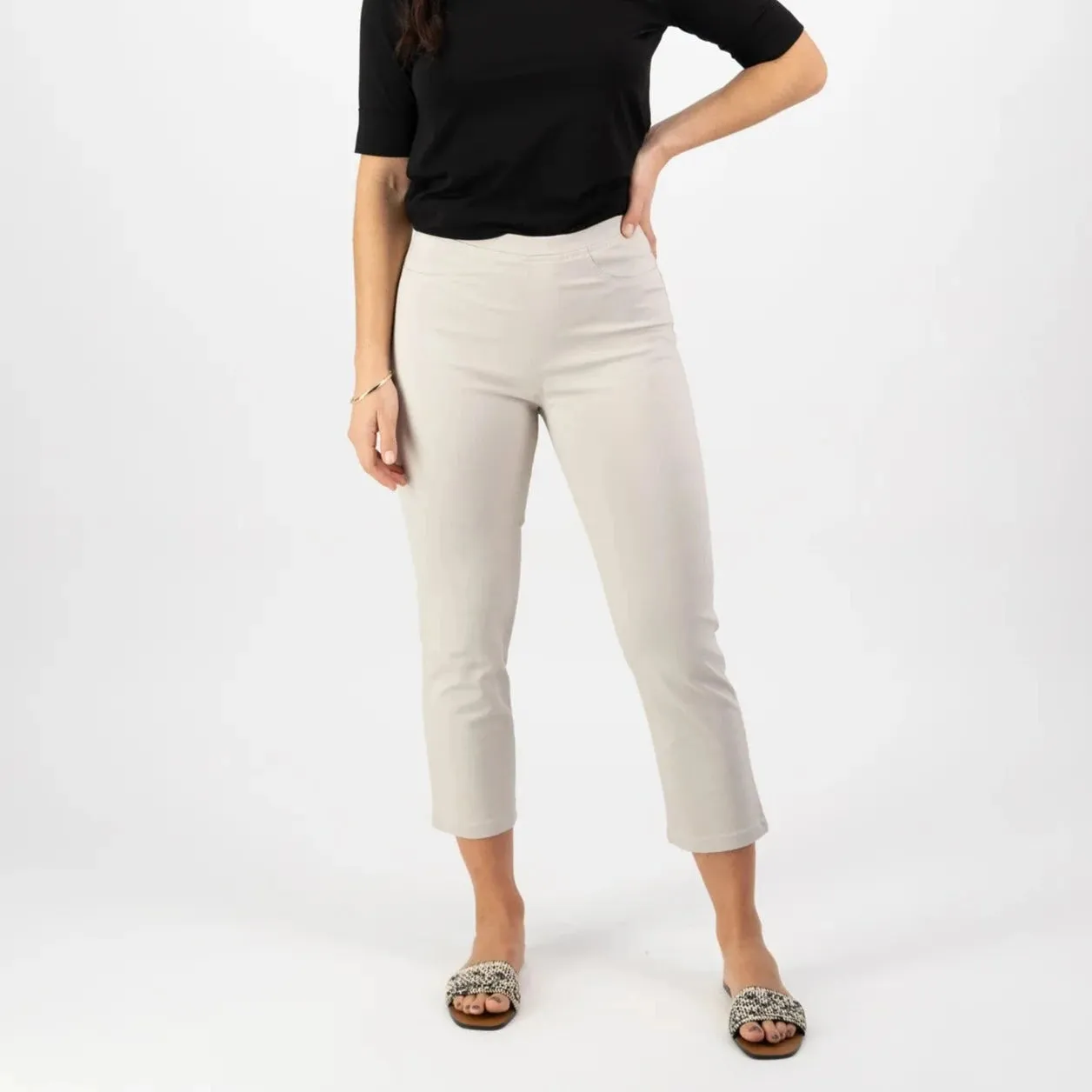 Pull On 7/8 Trousers - Pumice
